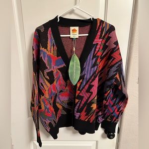 Farm Rio - Black Mixed Wild Horses Knit Cardigan